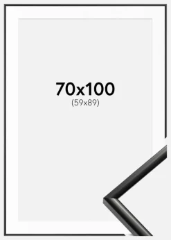 Ramme New Lifestyle Sort 70x100 cm - Passepartout Hvid 60x90 cm