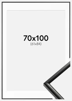 Ramme New Lifestyle Sort 70x100 cm - Passepartout Hvid 62x85 cm