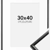 Ramme New Lifestyle Sort 30x40 cm - Passepartout Hvid 8x12 inches
