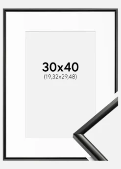 Ramme New Lifestyle Sort 30x40 cm - Passepartout Hvid 8x12 inches