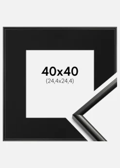 Ramme New Lifestyle Sort 40x40 cm - Passepartout Sort 10x10 inches
