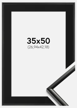 Ramme New Lifestyle Sort 35x50 cm - Passepartout Sort 11x17 inches