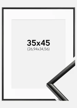 Ramme New Lifestyle Sort 35x45 cm - Passepartout Hvid 11x14 inches