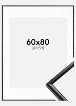 Ramme New Lifestyle Sort 60x80 cm - Passepartout Hvid 50x60 cm