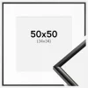Ramme New Lifestyle Sort 50x50 cm - Passepartout Hvid 35x35 cm