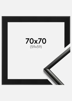 Ramme New Lifestyle Sort 70x70 cm - Passepartout Sort 60x60 cm