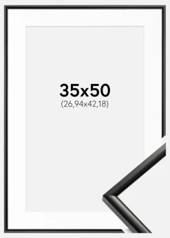 Ramme New Lifestyle Sort 35x50 cm - Passepartout Hvid 11x17 inches