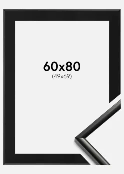 Ramme New Lifestyle Sort 60x80 cm - Passepartout Sort 50x70 cm