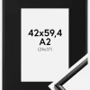Ramme New Lifestyle Sort 42x59,4 cm (A2) - Passepartout Sort 25x38 cm