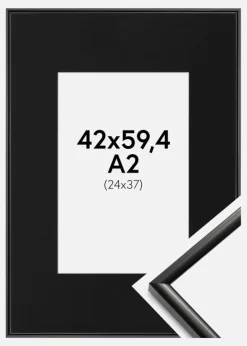 Ramme New Lifestyle Sort 42x59,4 cm (A2) - Passepartout Sort 25x38 cm