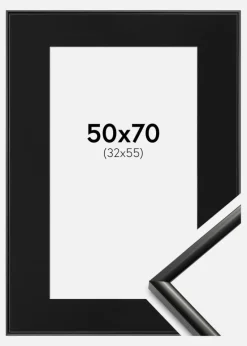 Ramme New Lifestyle Sort 50x70 cm - Passepartout Sort 33x56 cm