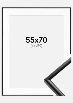 Ramme New Lifestyle Sort 55x70 cm - Passepartout Hvid 45x60 cm