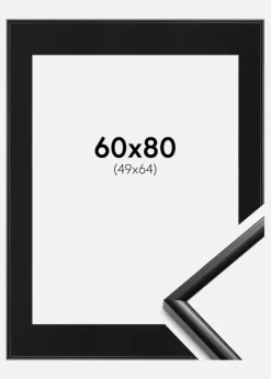 Ramme New Lifestyle Sort 60x80 cm - Passepartout Sort 50x65 cm
