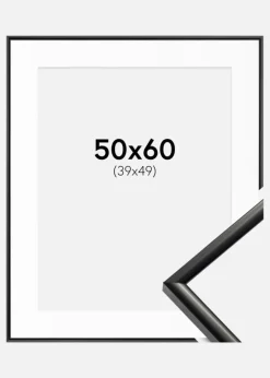 Ramme New Lifestyle Sort 50x60 cm - Passepartout Hvid 40x50 cm