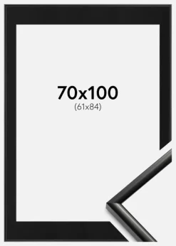 Ramme New Lifestyle Sort 70x100 cm - Passepartout Sort 62x85 cm