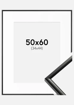 Ramme New Lifestyle Sort 50x60 cm - Passepartout Hvid 35x45 cm