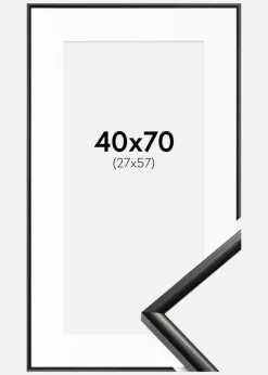 Ramme New Lifestyle Sort 40x70 cm - Passepartout Hvid 28x58 cm