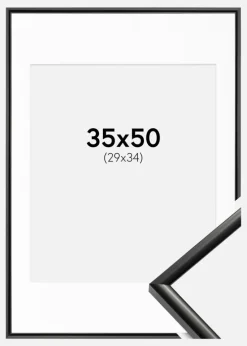 Ramme New Lifestyle Sort 35x50 cm - Passepartout Hvid 30x35 cm