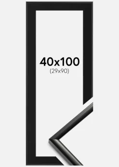 Ramme New Lifestyle Sort 40x100 cm - Passepartout Sort 30x91 cm