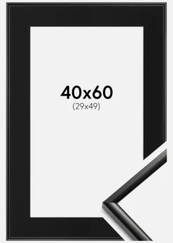 Ramme New Lifestyle Sort 40x60 cm - Passepartout Sort 30x50 cm