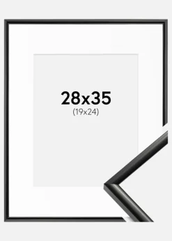 Ramme New Lifestyle Sort 28x35 cm - Passepartout Hvid 20x25 cm