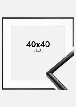 Ramme New Lifestyle Sort 40x40 cm - Passepartout Hvid 32x32 cm