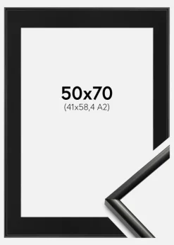 Ramme New Lifestyle Sort 50x70 cm - Passepartout Sort 42x59,4 cm (A2)