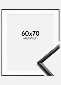 Ramme New Lifestyle Sort 60x70 cm - Passepartout Hvid 20x24 inches