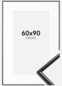 Ramme New Lifestyle Sort 60x90 cm - Passepartout Hvid 40x70 cm