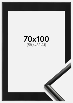 Ramme New Lifestyle Sort 70x100 cm - Passepartout Sort 59,4x84 cm (A1)