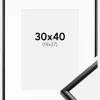 Ramme New Lifestyle Sort 30x40 cm - Passepartout Hvid 20x28 cm