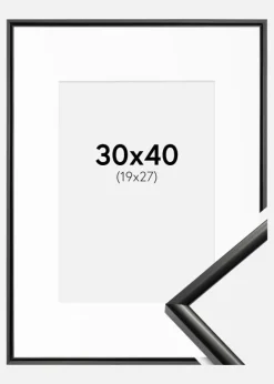 Ramme New Lifestyle Sort 30x40 cm - Passepartout Hvid 20x28 cm