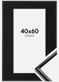 Ramme New Lifestyle Sort 40x60 cm - Passepartout Sort 25x50 cm
