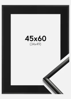 Ramme New Lifestyle Sort 45x60 cm - Passepartout Sort 35x50 cm