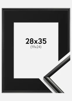 Ramme New Lifestyle Sort 28x35 cm - Passepartout Sort 20x25 cm