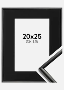 Ramme New Lifestyle Sort 20x25 cm - Passepartout Sort 13x19,5 cm