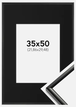 Ramme New Lifestyle Sort 35x50 cm - Passepartout Sort 9x12 inches