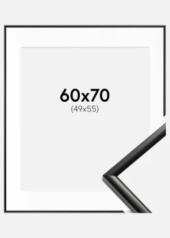 Ramme New Lifestyle Sort 60x70 cm - Passepartout Hvid 50x56 cm