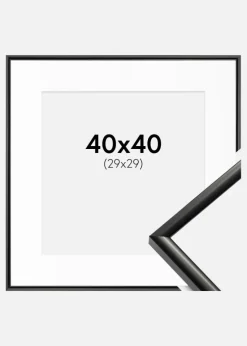 Ramme New Lifestyle Sort 40x40 cm - Passepartout Hvid 30x30 cm