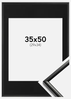 Ramme New Lifestyle Sort 35x50 cm - Passepartout Sort 30x35 cm