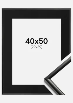 Ramme New Lifestyle Sort 40x50 cm - Passepartout Sort 30x40 cm