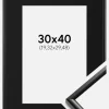 Ramme New Lifestyle Sort 30x40 cm - Passepartout Sort 8x12 inches