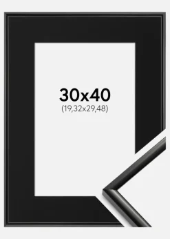 Ramme New Lifestyle Sort 30x40 cm - Passepartout Sort 8x12 inches