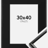 Ramme New Lifestyle Sort 30x40 cm - Passepartout Sort 20x28 cm