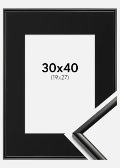 Ramme New Lifestyle Sort 30x40 cm - Passepartout Sort 20x28 cm
