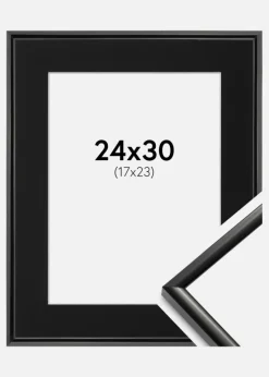Ramme New Lifestyle Sort 24x30 cm - Passepartout Sort 18x24 cm