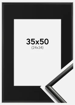 Ramme New Lifestyle Sort 35x50 cm - Passepartout Sort 25x35 cm
