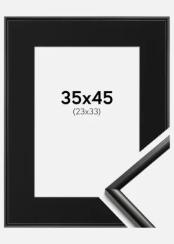 Ramme New Lifestyle Sort 35x45 cm - Passepartout Sort 24x34 cm