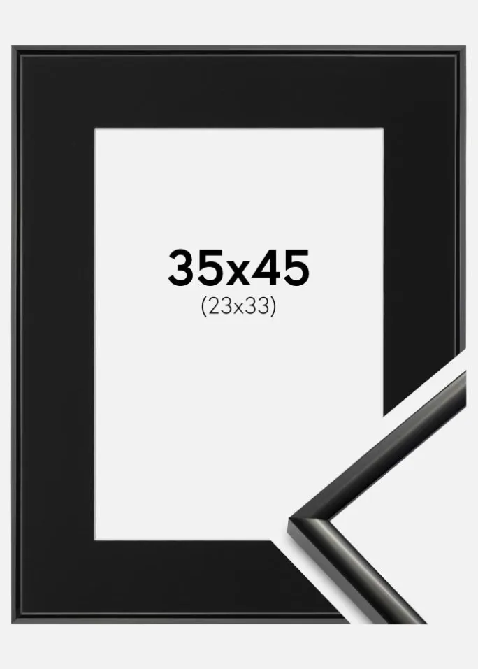 Ramme New Lifestyle Sort 35x45 cm - Passepartout Sort 24x34 cm