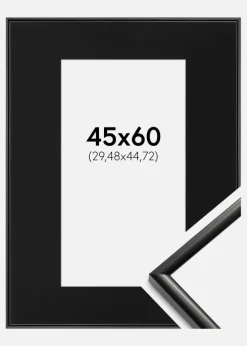 Ramme New Lifestyle Sort 45x60 cm - Passepartout Sort 12x18 inches